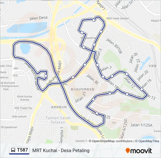 T587 Bus Line Map