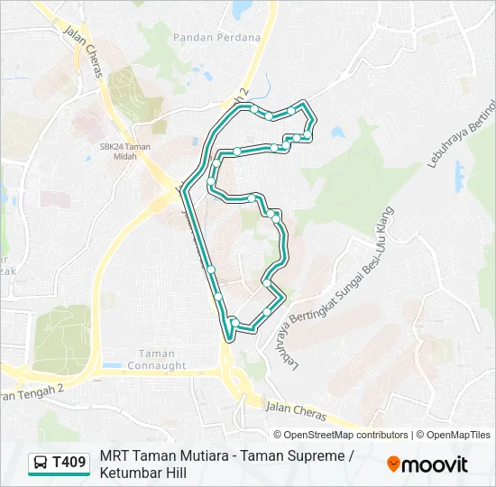 T409 Bus Line Map