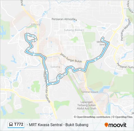 T772 Bus Line Map