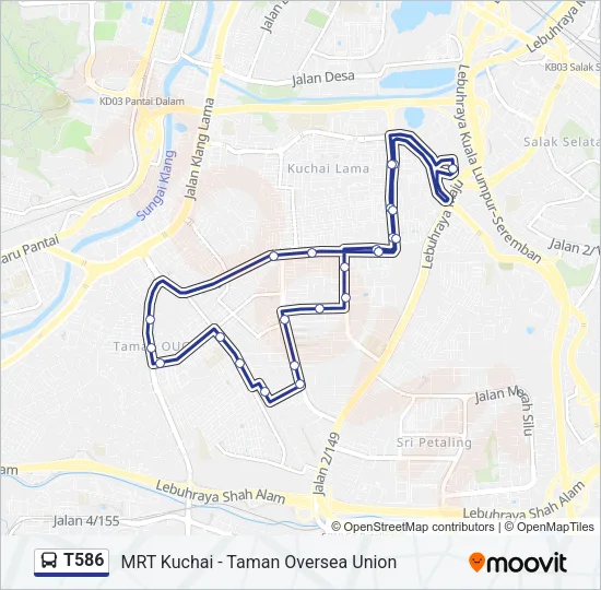 T586 Bus Line Map