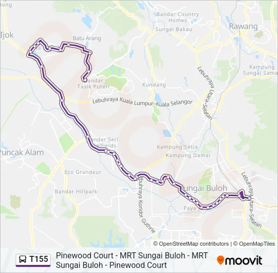 T155 Bus Line Map