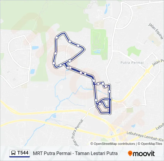 T544 Bus Line Map