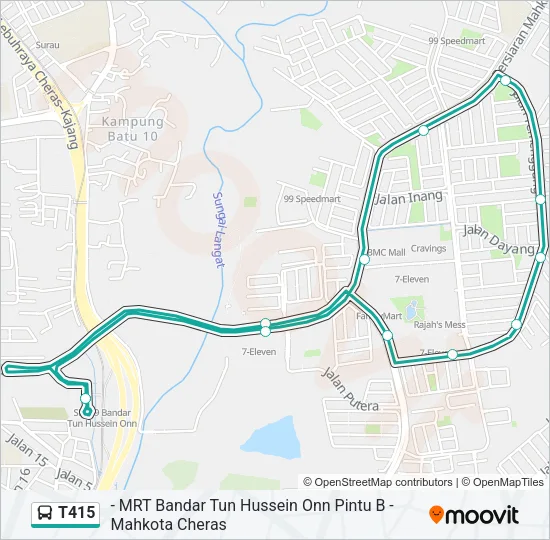 T415 Bus Line Map