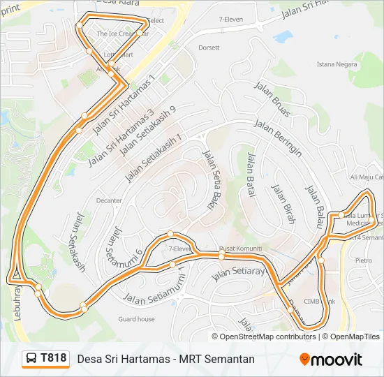 T818 Bus Line Map