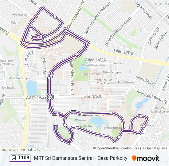 T109 Bus Line Map