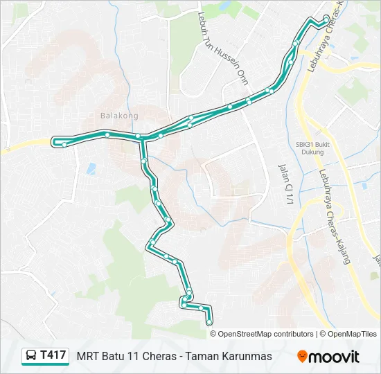 T417 Bus Line Map