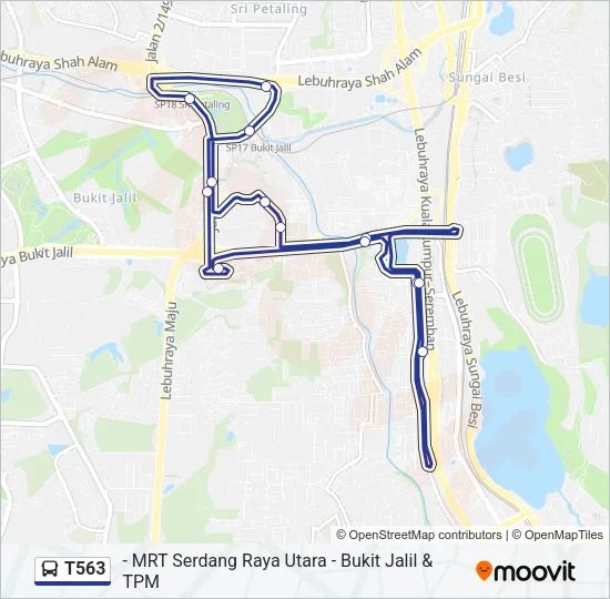 T563 Bus Line Map