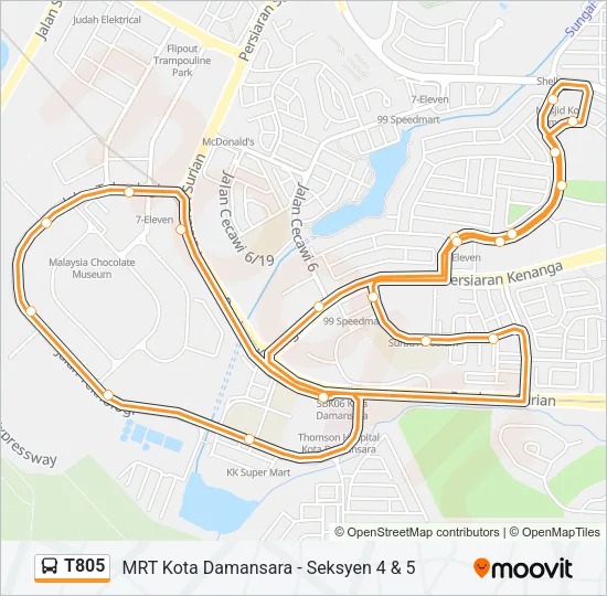 T805 Bus Line Map