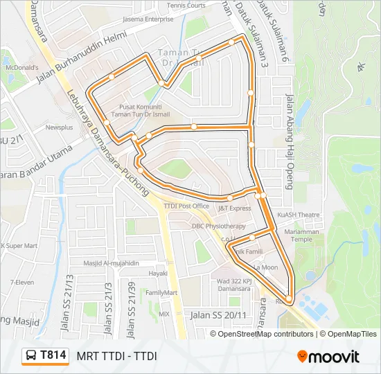 T814 Bus Line Map