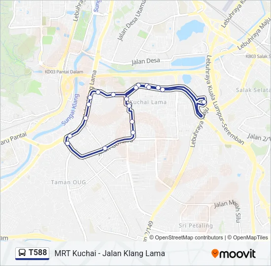 T588 Bus Line Map