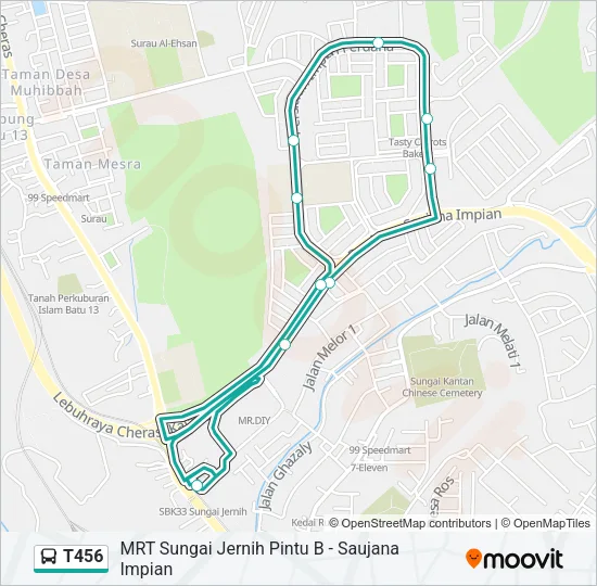 T456 Bus Line Map