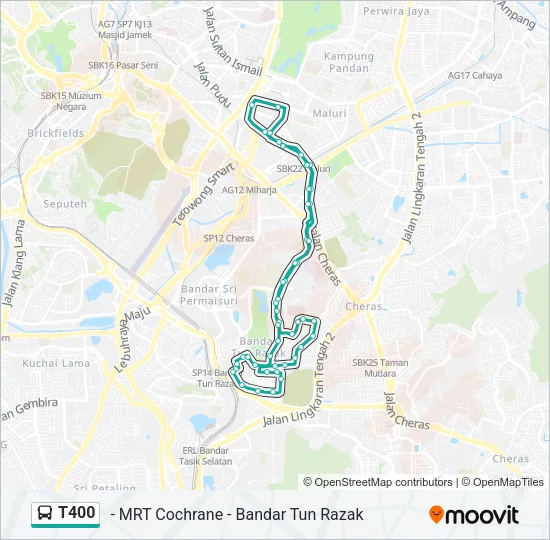 T400 Bus Line Map