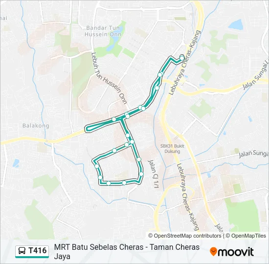 T416 Bus Line Map