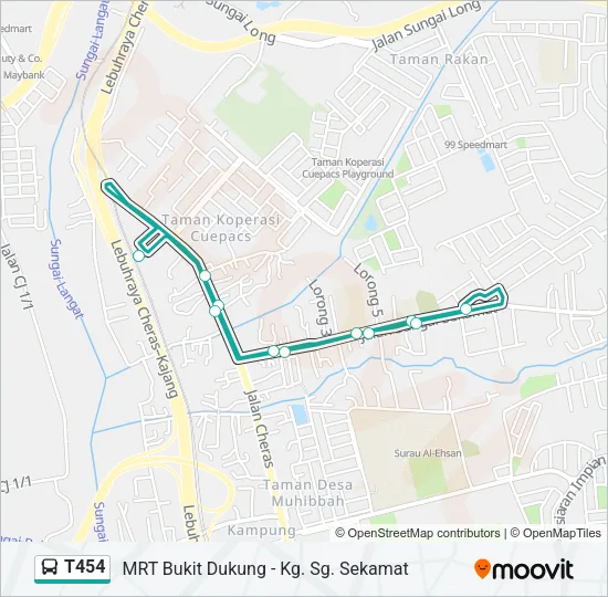 T454 Bus Line Map
