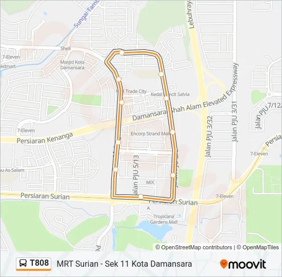 T808 Bus Line Map