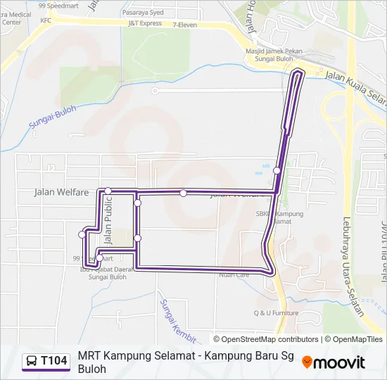 T104 Bus Line Map