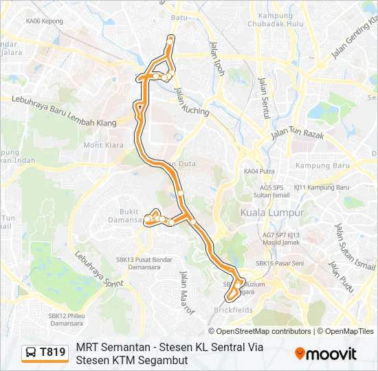 T819 Bus Line Map