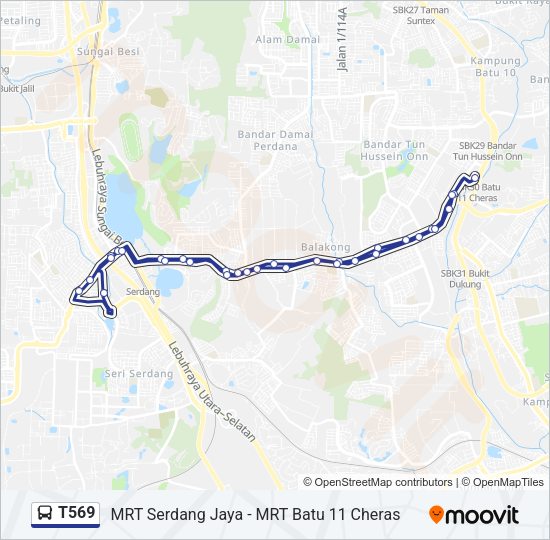T569 Bus Line Map