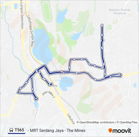 T565 Bus Line Map