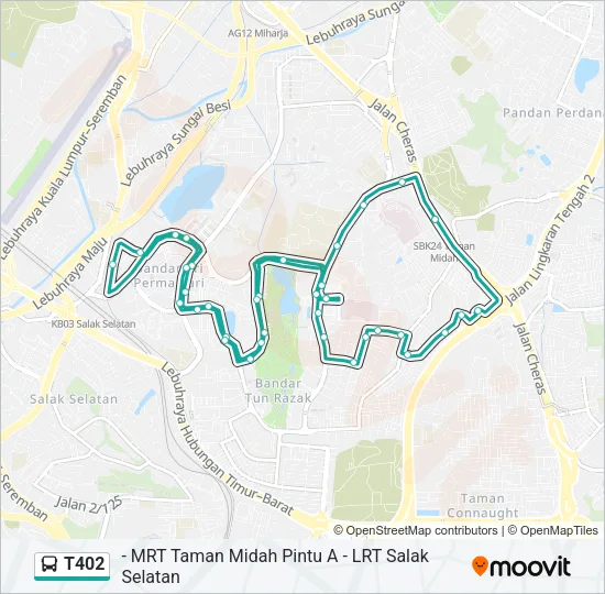 T402 Bus Line Map