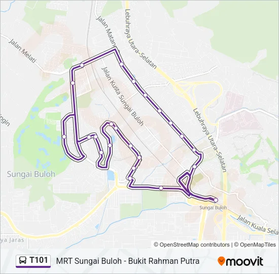 T101 Bus Line Map