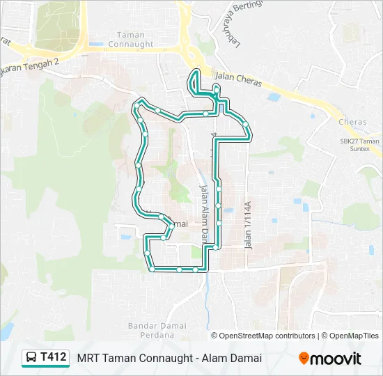 T412 Bus Line Map