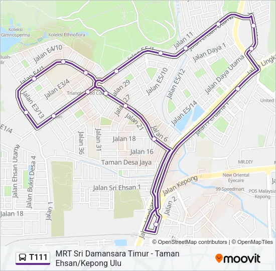 T111 Bus Line Map