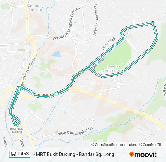T453 Bus Line Map