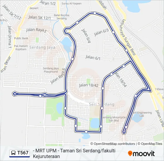T567 Bus Line Map