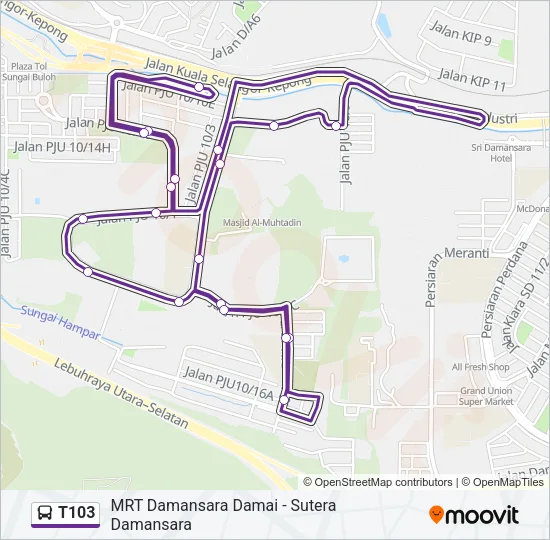 T103 Bus Line Map