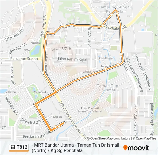 T812 Bus Line Map