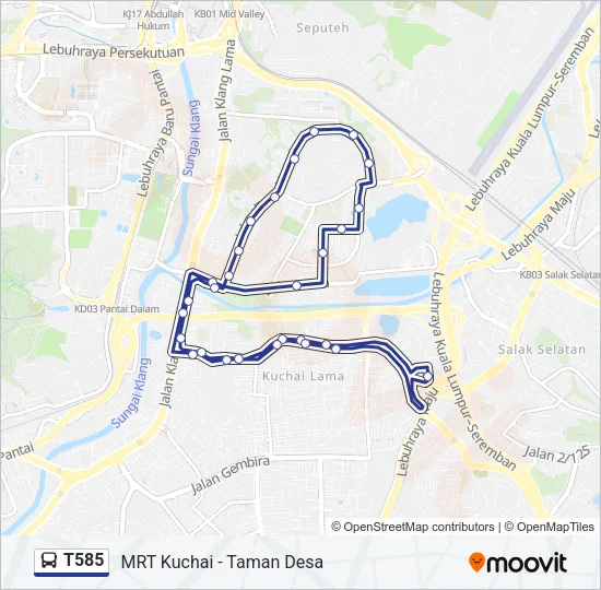 T585 Bus Line Map