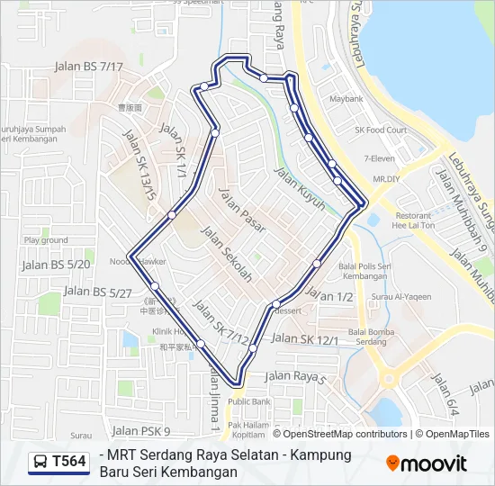 T564 Bus Line Map