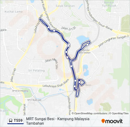 T559 Bus Line Map