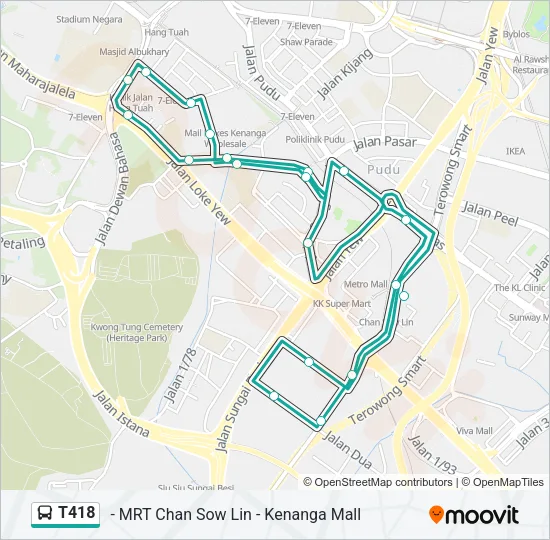 T418 Bus Line Map