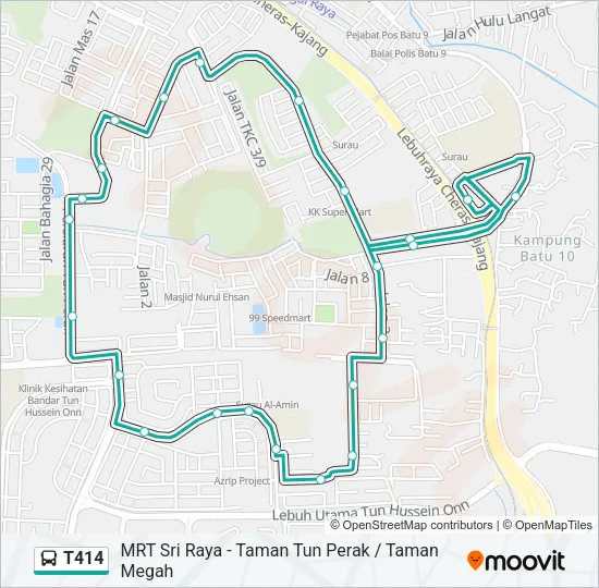 T414 Bus Line Map