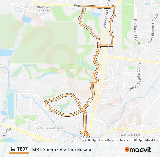 T807 Bus Line Map
