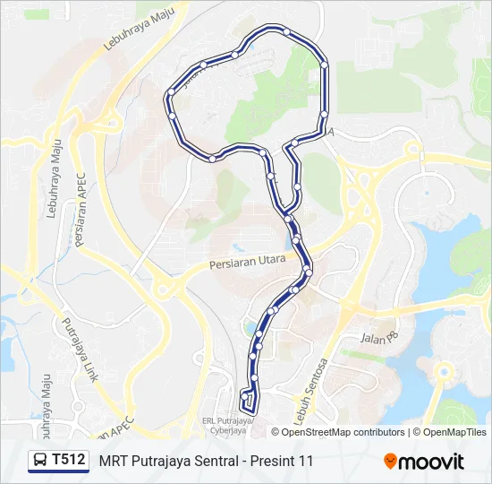 T512 Bus Line Map