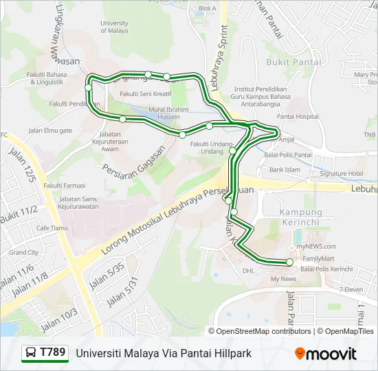 T789 Bus Line Map