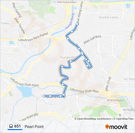651 Bus Line Map