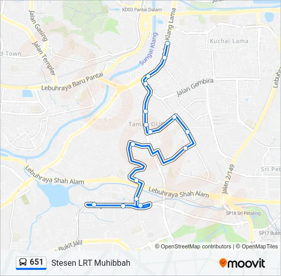 651 Bus Line Map