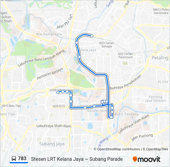 783 Bus Line Map