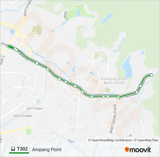 T302 Bus Line Map