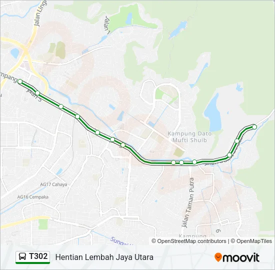 T302 Bus Line Map