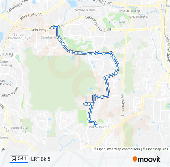 541 Bus Line Map