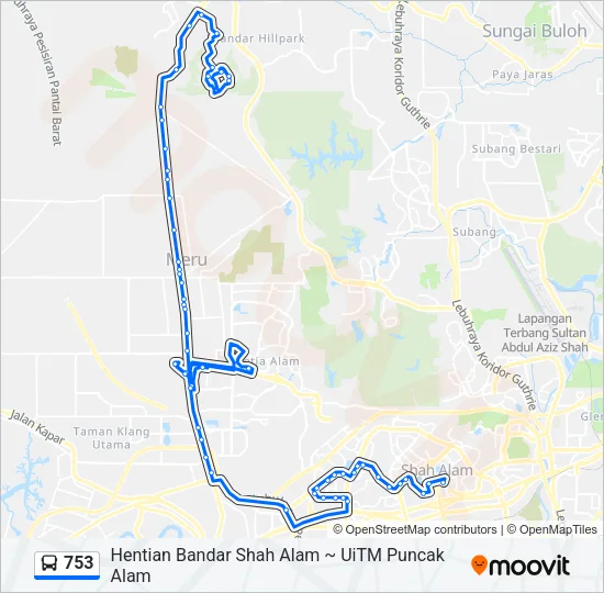 753 Bus Line Map