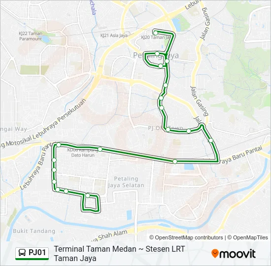 PJ01 Bus Line Map