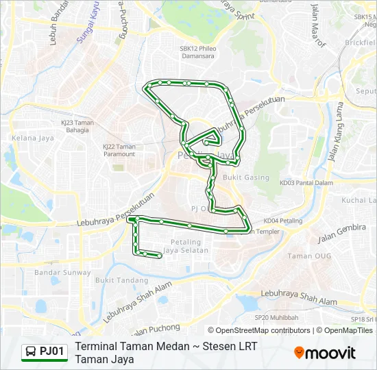 PJ01 Bus Line Map