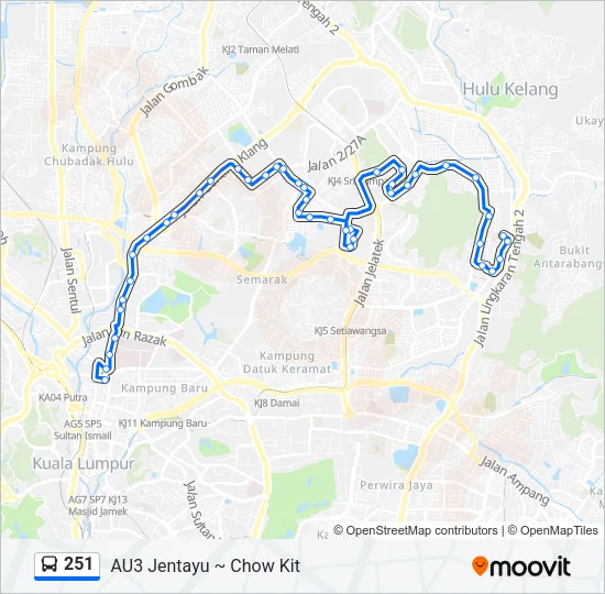 251 Bus Line Map