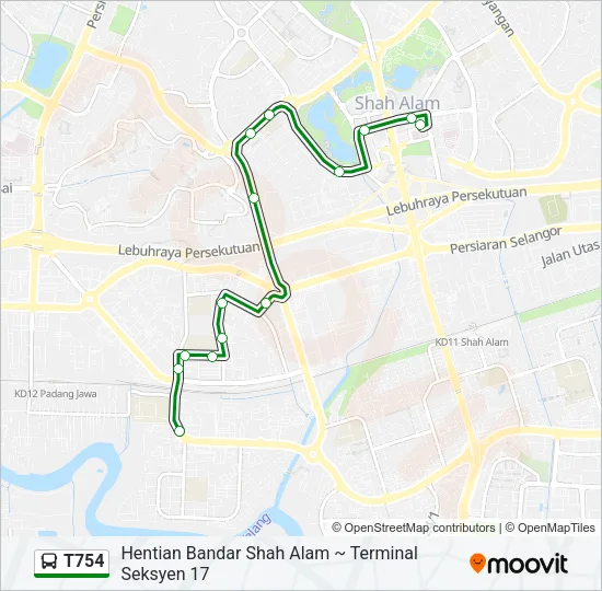 T754 Bus Line Map